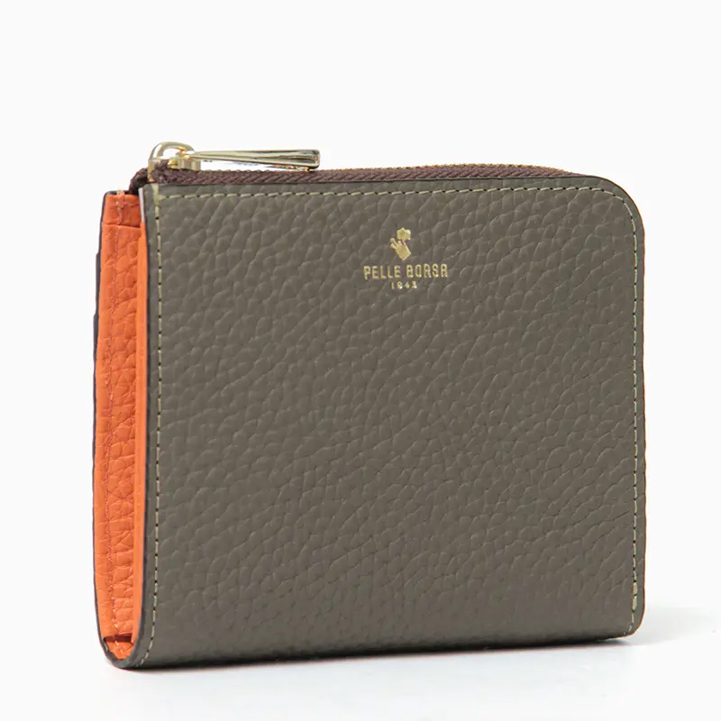 PELLE BORSA ペレボルサ REINETTE GOODS シュリンクレザー コンパクト財布 トープ