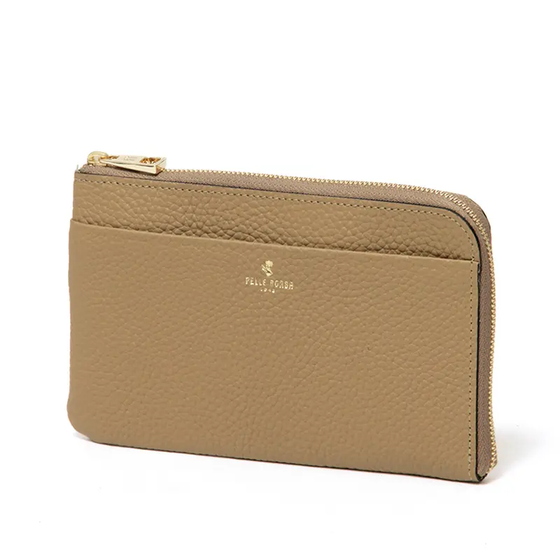 PELLE BORSA ペレボルサ REINETTE GOODS シュリンクレザー L字ファスナー 長財布 キャメル