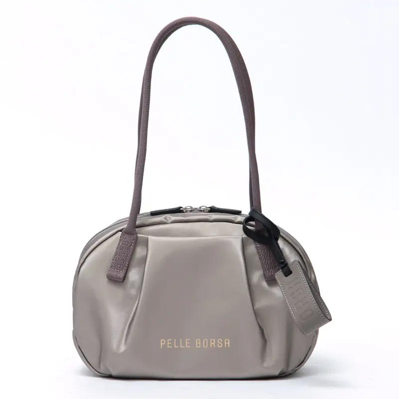 PELLE BORSA ペレボルサ チアーズ ラウンドボストンバッグ トープ