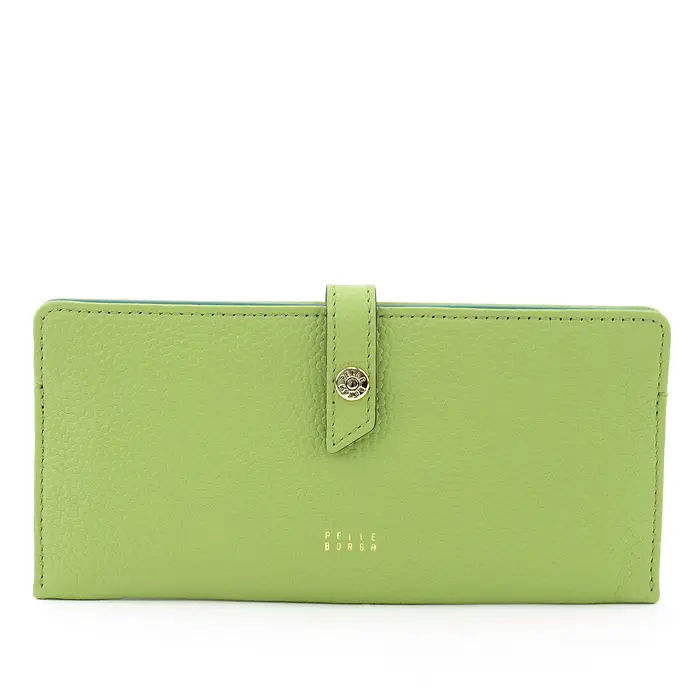 PELLE BORSA ペレボルサ フィーネグッズ スリムウォレット レタスグリーン