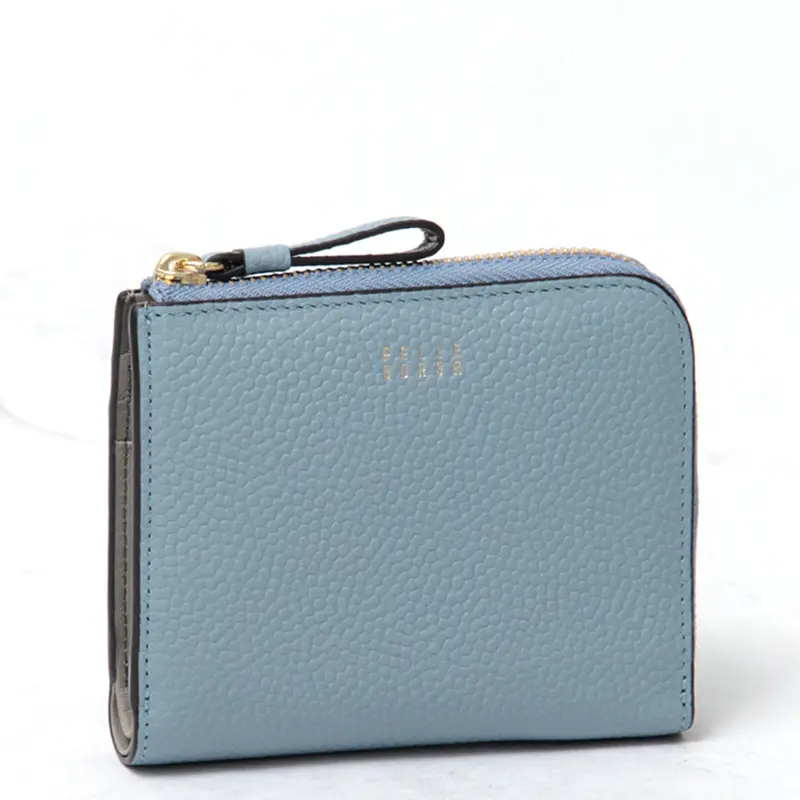 PELLE BORSA ペレボルサ フィーネグッズ L字ファスナー 二つ折り財布 5444 ブルーグレー