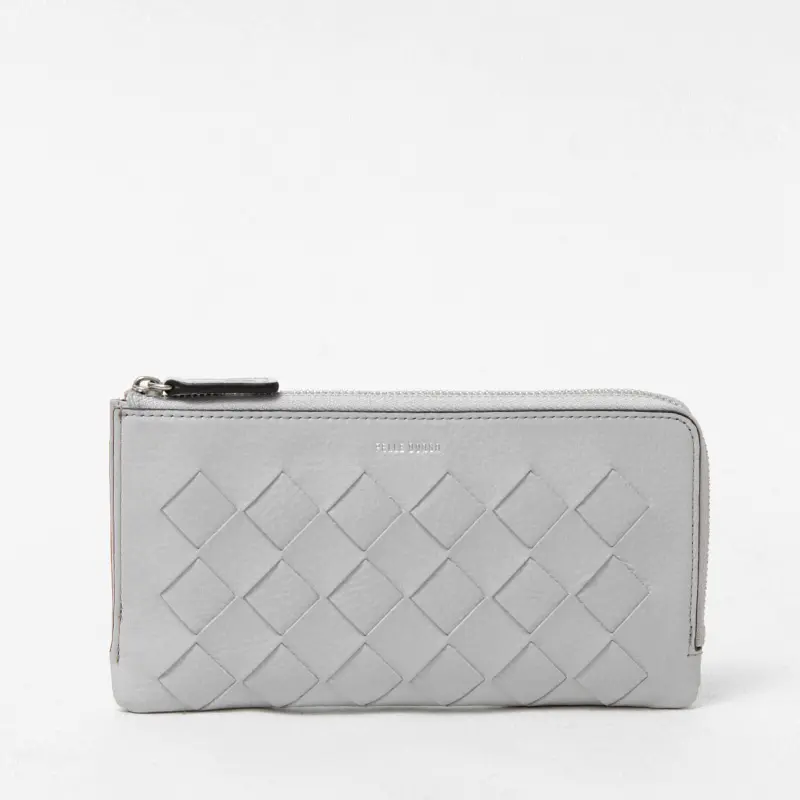PELLE BORSA ペレボルサ Chrono Weave メッシュL字ファスナー 長財布 アイスグレー