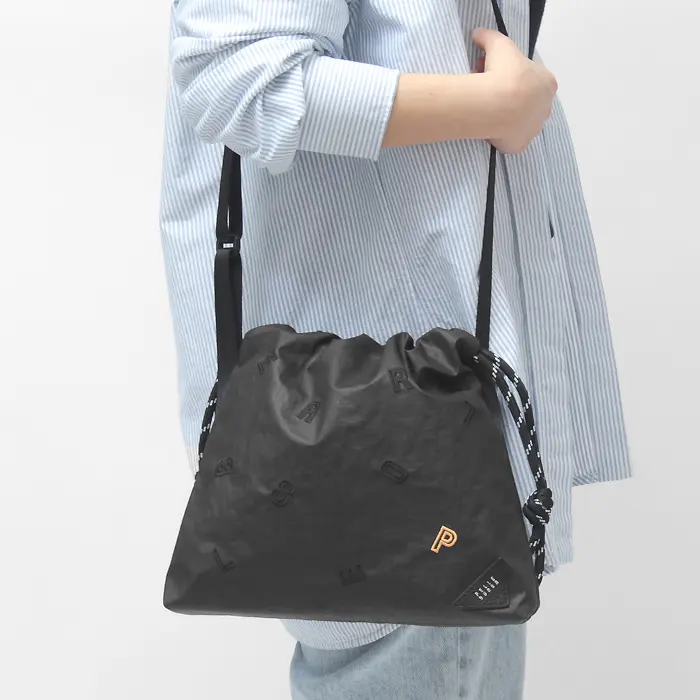 PELLE BORSA ペレボルサ リンクル 巾着 ミニ ショルダーバッグ