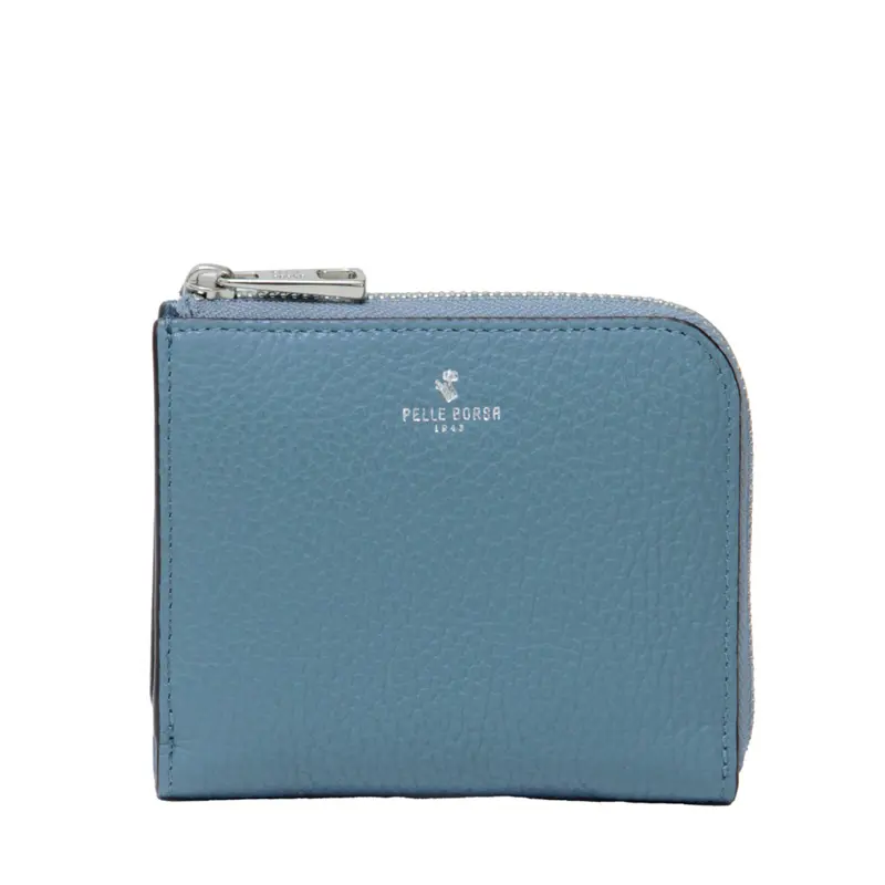 PELLE BORSA ペレボルサ Comfy L字ファスナー ミニ財布 サックス