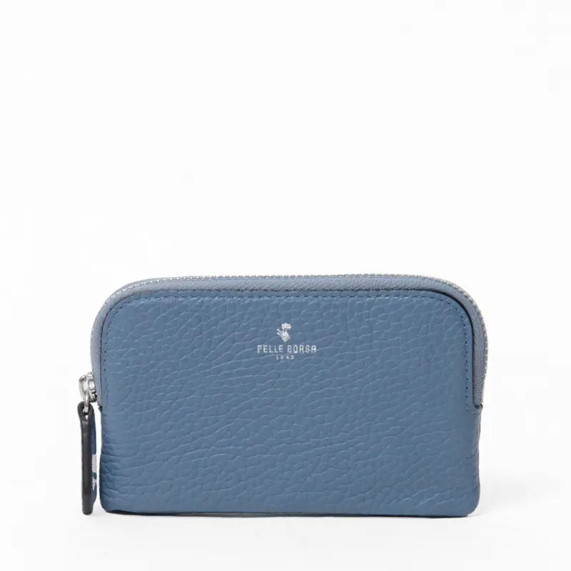 PELLE BORSA ペレボルサ Comfy ラウンドファスナー キーケース サックス