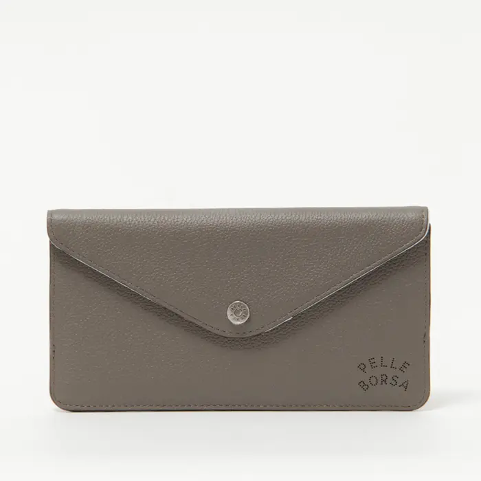 PELLE BORSA ペレボルサ Very Goods シュリンクレザー スリム コンパクト 長財布 グレー