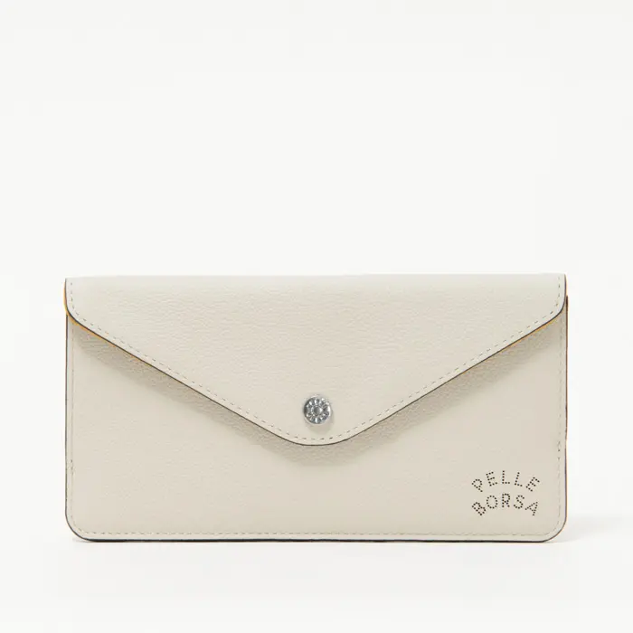 PELLE BORSA ペレボルサ Very Goods シュリンクレザー スリム コンパクト 長財布 アイボリー