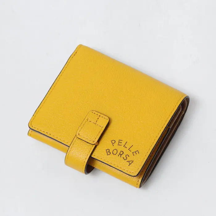PELLE BORSA ペレボルサ Very Goods シュリンクレザー 二つ折り財布 イエロー