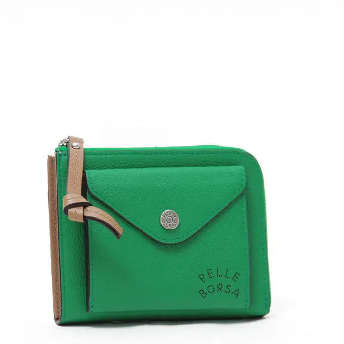 PELLE BORSA ペレボルサ Very Goods レザー 二つ折り財布 グリーン