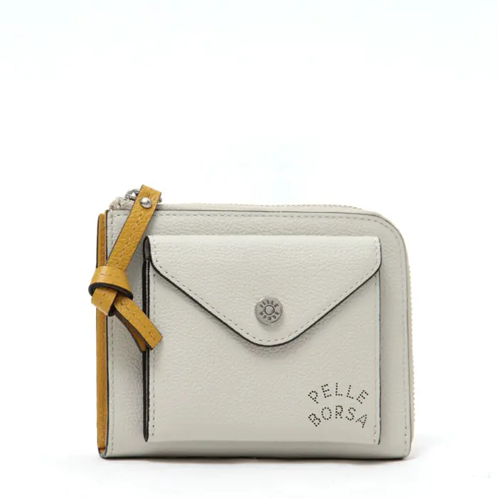 PELLE BORSA ペレボルサ Very Goods レザー 二つ折り財布 アイボリー