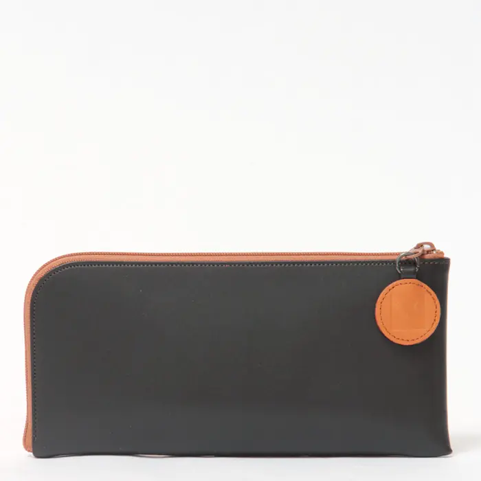 VAGRIE ヴァグリエ L字ファスナー スリムウォレット チョコ/オレンジ(0122)