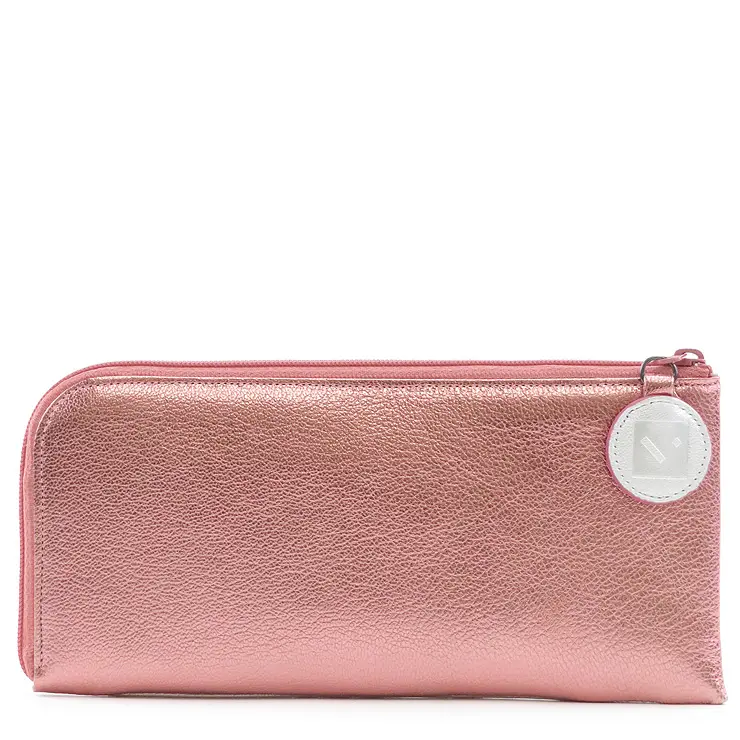 VAGRIE ヴァグリエ メタリックレザー  L字ファスナー 長財布 ローズピンク/LSV