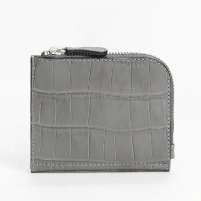Felisi フェリージ クロコ型押し 二つ折り ミニ財布 GREY