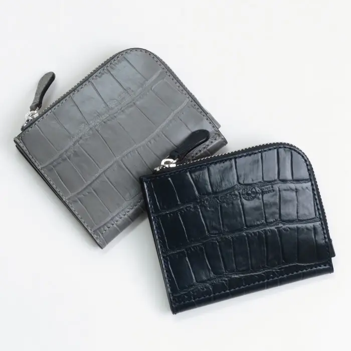 Felisi フェリージ クロコ型押し 二つ折り ミニ財布
