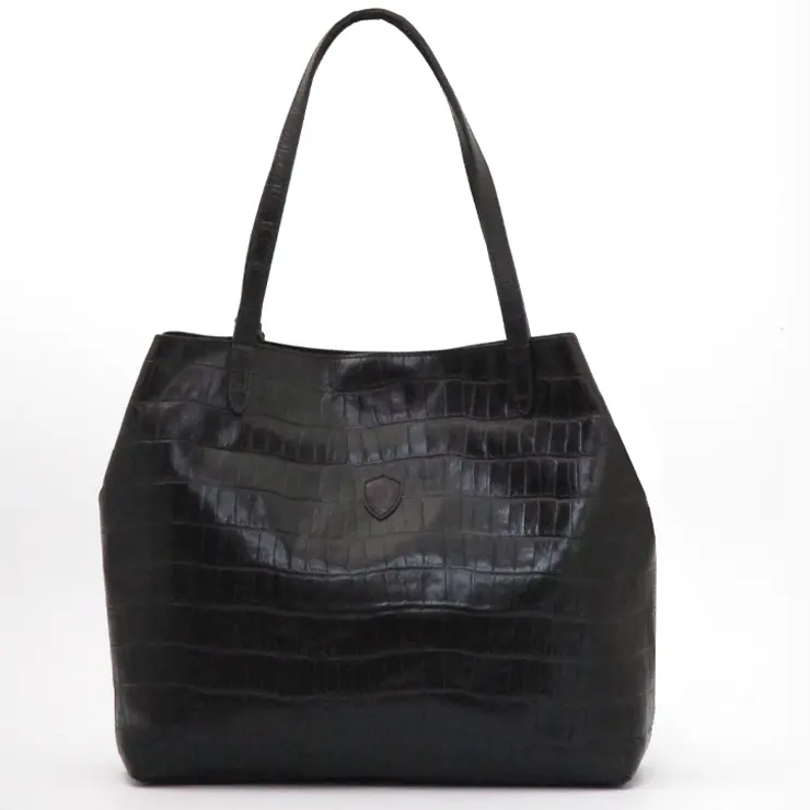 Felisi フェリージ クロコ型押し トートバッグ BLACK