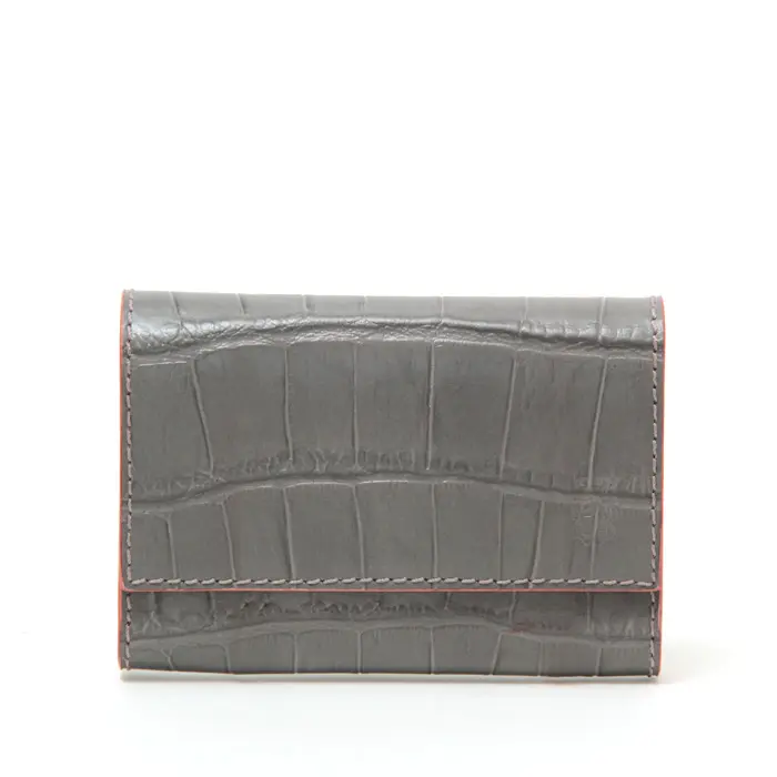 Felisi フェリージ クロコ型押し 名刺入れ GREY