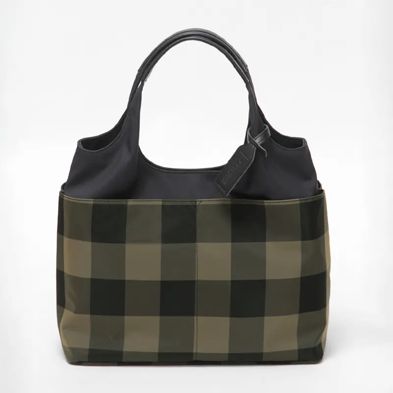 Beau Dessin S.A. ボーデッサン チュール チェック柄 トートバッグ ブラック