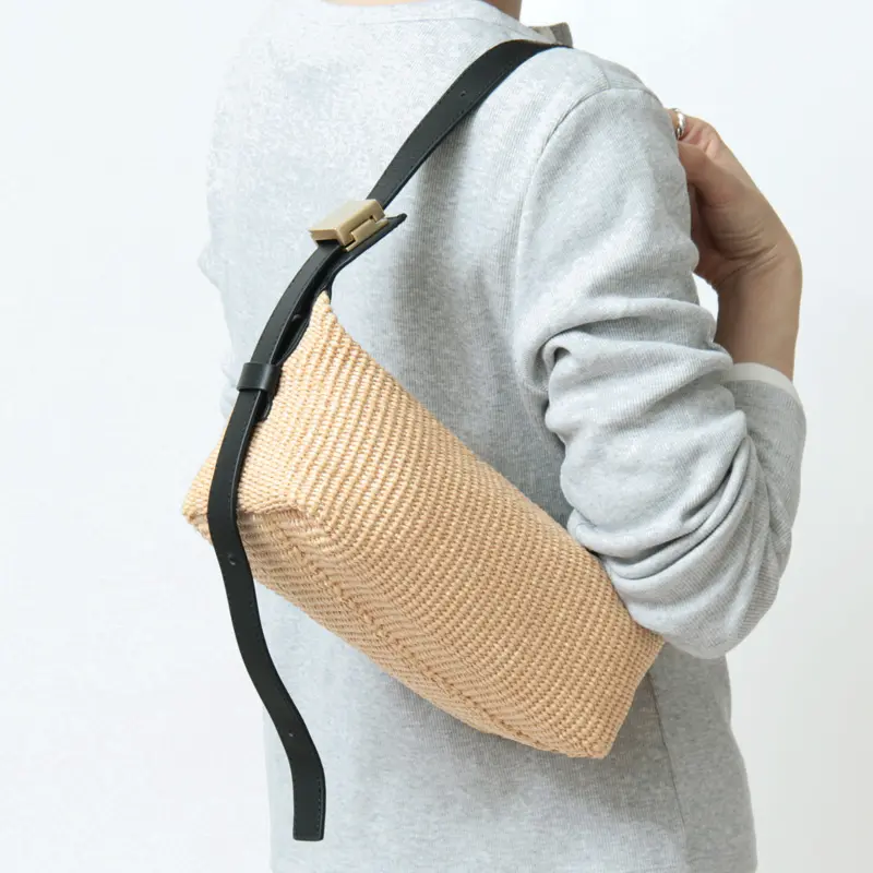 ORSETTO オルセット NATURA ラフィア調 ワンショルダー かごバッグ BLACK