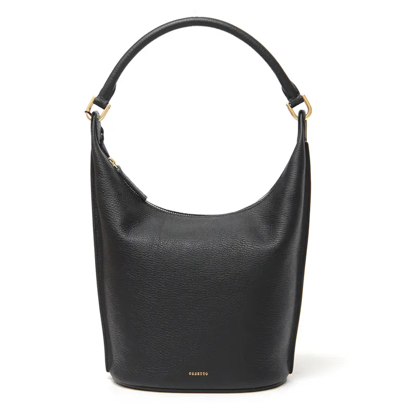 ORSETTO オルセット OPACO シュリンクレザー バケットバッグ BLACK