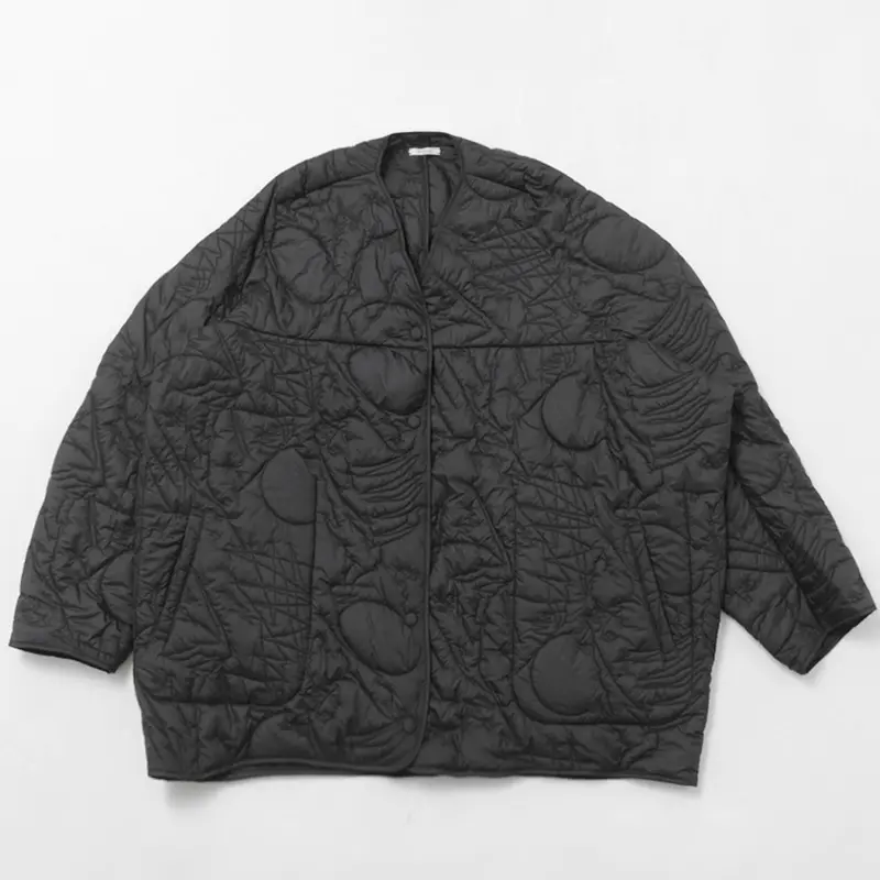 manipuri マニプリ 中綿 リバーシブル キルティングジャケット BLACK