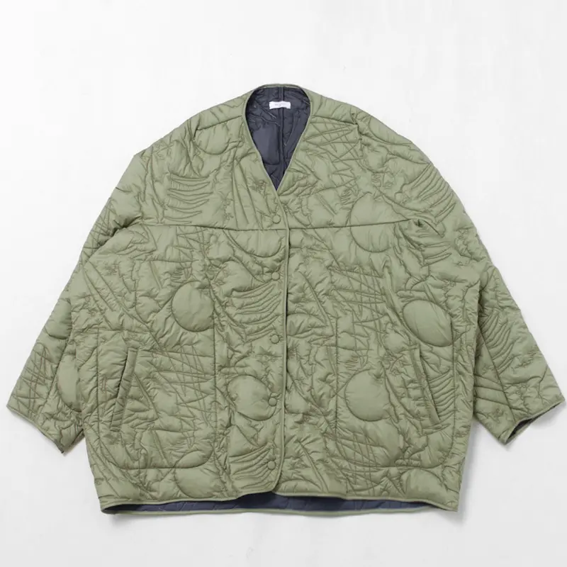 manipuri マニプリ 中綿 リバーシブル キルティングジャケット KHAKI