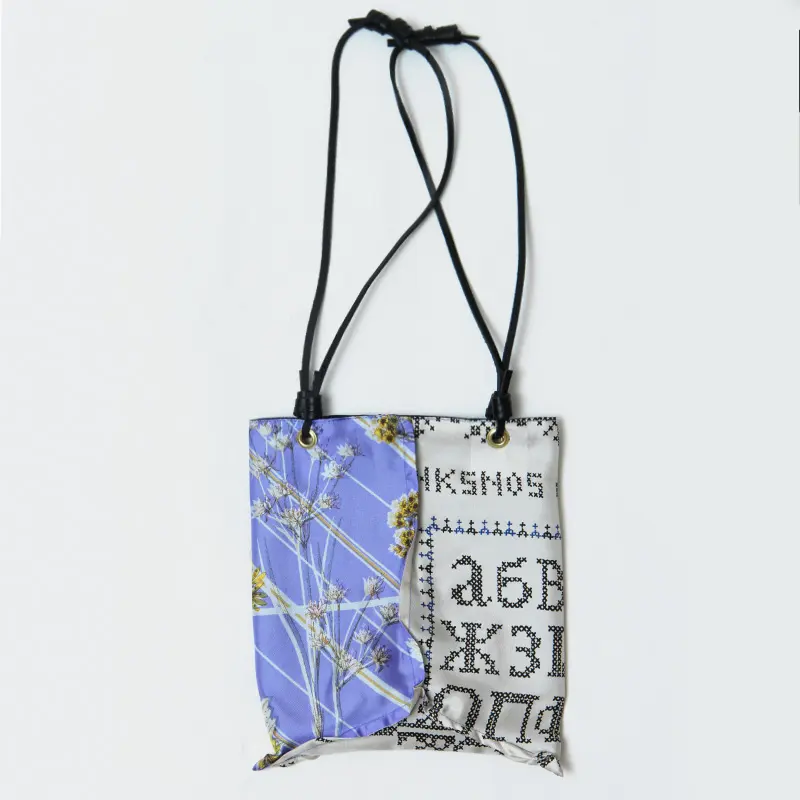 manipuri マニプリ スカーフバッグ リバーシブルトートS NAVY