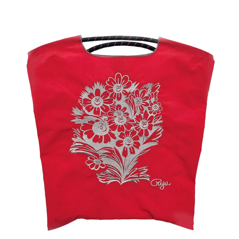 BALL＆CHAIN ボールアンドチェーン RYU AMBE.FLOWER(リュウ アンベ.フラワー) エコバッグ (M) A.フラワー/RED