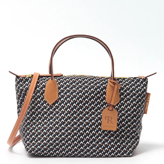 ROBERTA PIERI ロベルタピエリ TATAMI MINI DUFFLE 2WAY ND ナイロン トートバッグ MIDNIGHT/TAN