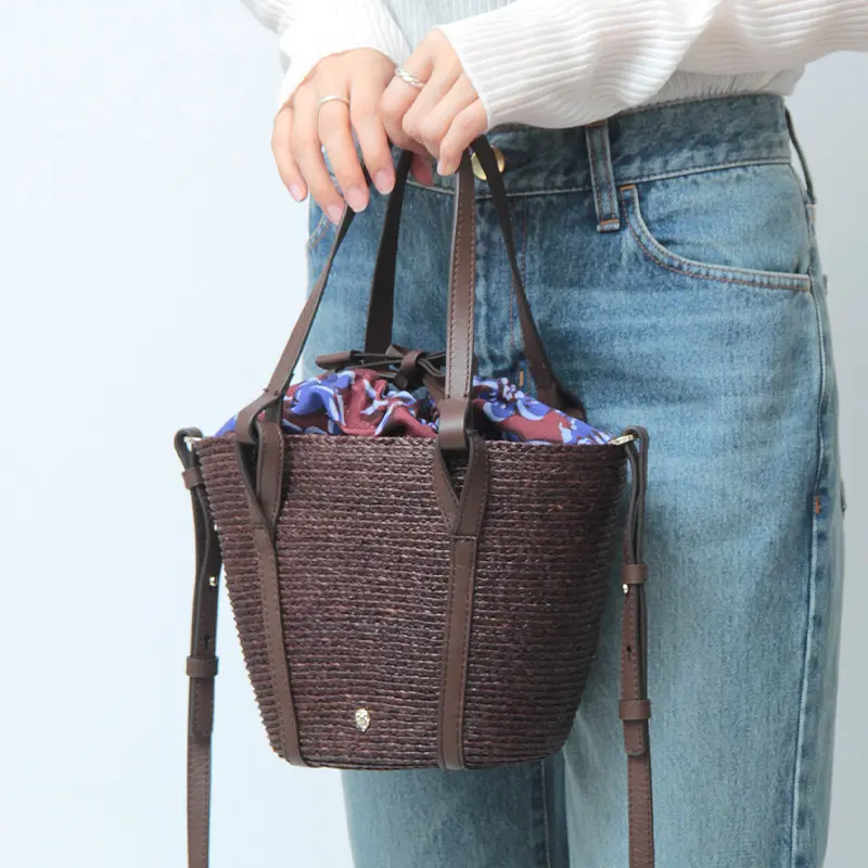 HELEN KAMINSKI ヘレンカミンスキー BISOU ラフィア 2way かごバッグ GARNET