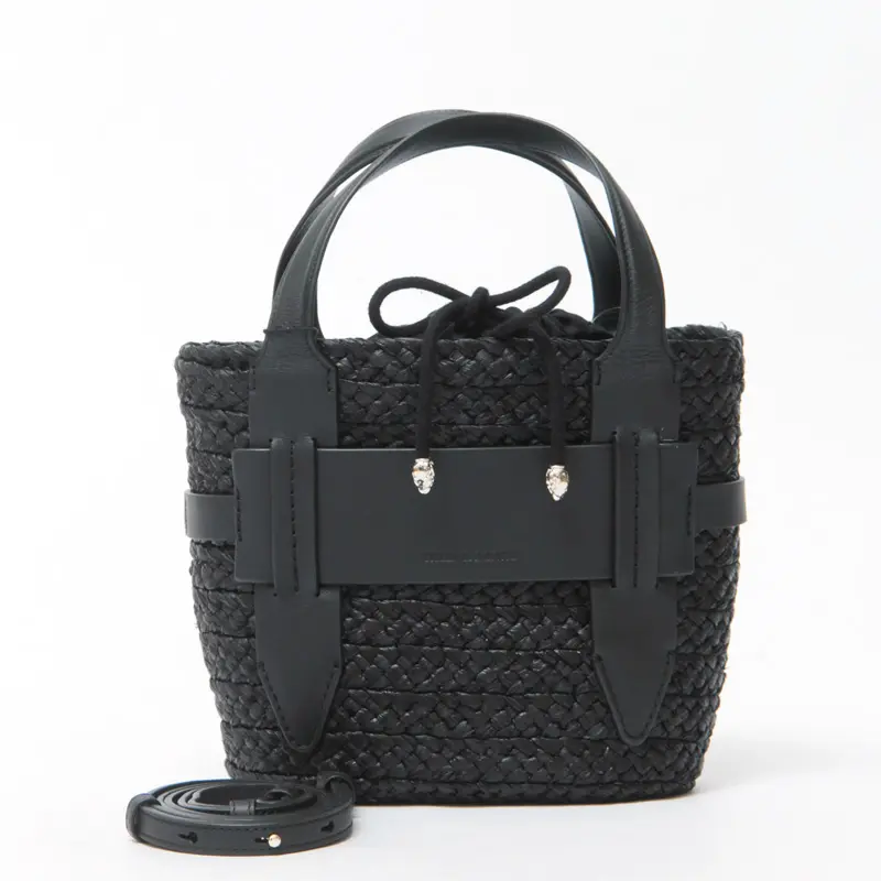 HELEN KAMINSKI ヘレンカミンスキー LIPARI S ラフィア 2WAYかごバッグ (S) CHARCOAL/BLACK