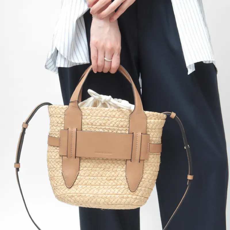 HELEN KAMINSKI ヘレンカミンスキー LIPARI S ラフィア 2WAYかごバッグ (S) NATURAL/CARAMEL