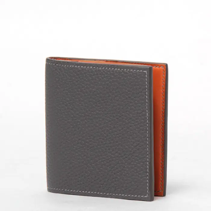 MAISON TAKUYA メゾンタクヤ レザー 二つ折り財布 Titanium×Orange