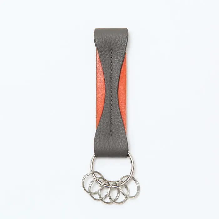 MAISON TAKUYA メゾンタクヤ レザー キーホルダー Titanium×Orange