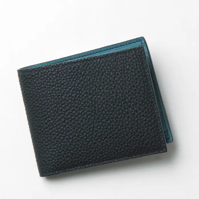 MAISON TAKUYA メゾンタクヤ レザー 二つ折り財布 Black×Azure