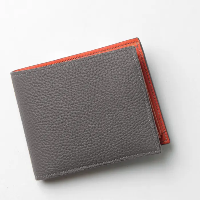 MAISON TAKUYA メゾンタクヤ レザー 二つ折り財布 Titanium×Orange