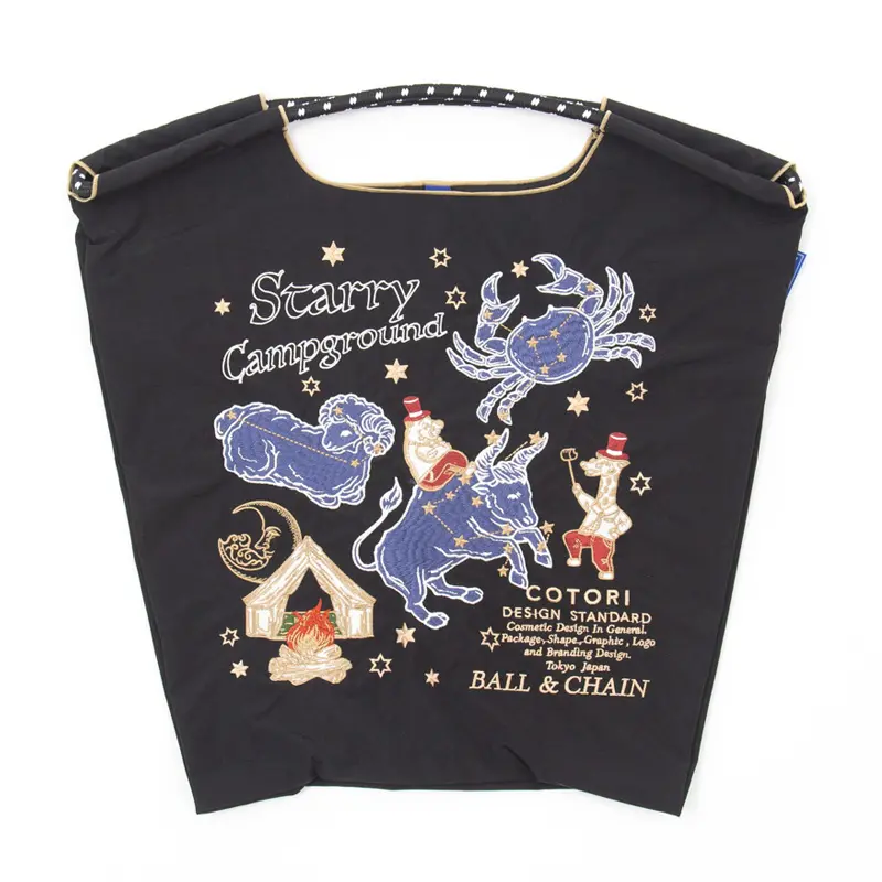 BALL＆CHAIN ボールアンドチェーン STARRY (スターリー) エコバッグ (M) (L) ブラック M