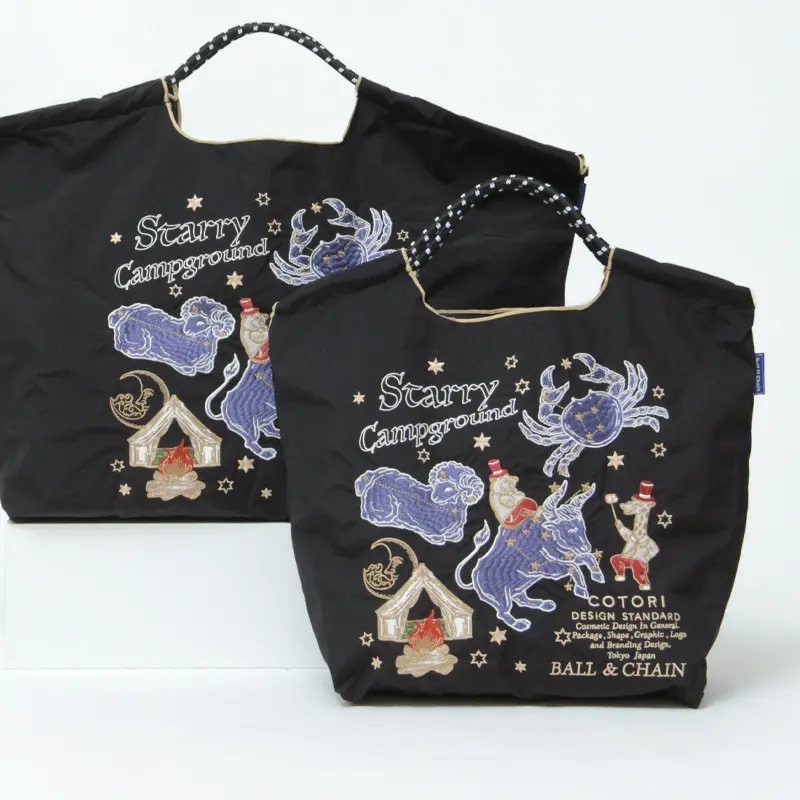 BALL＆CHAIN ボールアンドチェーン STARRY (スターリー) エコバッグ (M) (L) ブラック