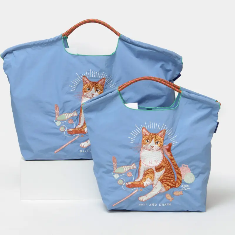 BALL＆CHAIN ボールアンドチェーン D[di:] BABY CAT (ベイビーキャット) エコバッグ (M) (L) ゼニスブルー