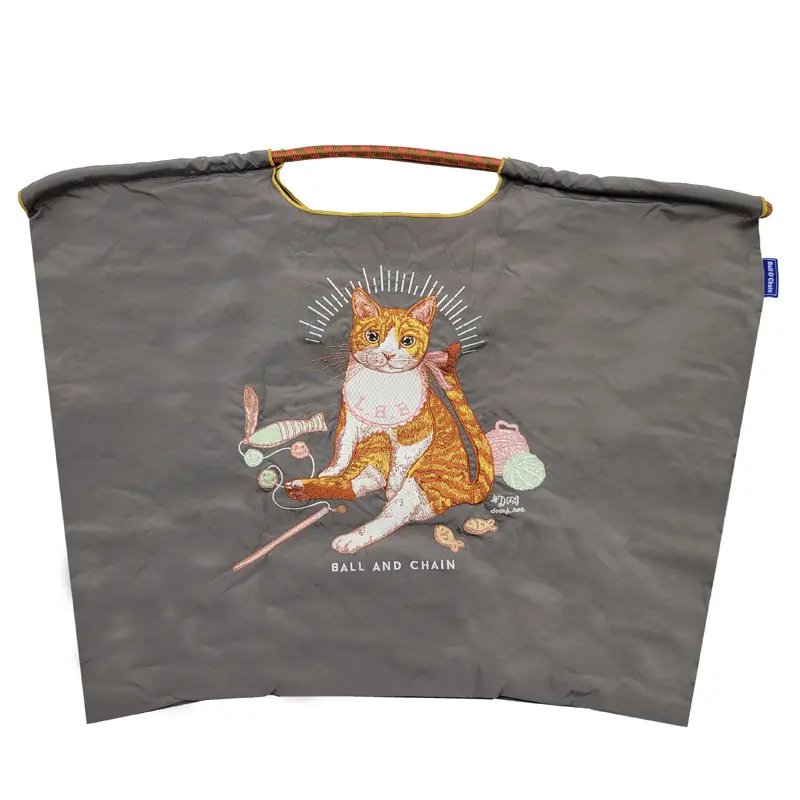 BALL＆CHAIN ボールアンドチェーン BABY CAT (B.キャット) エコバッグ (M) (L) グレー L