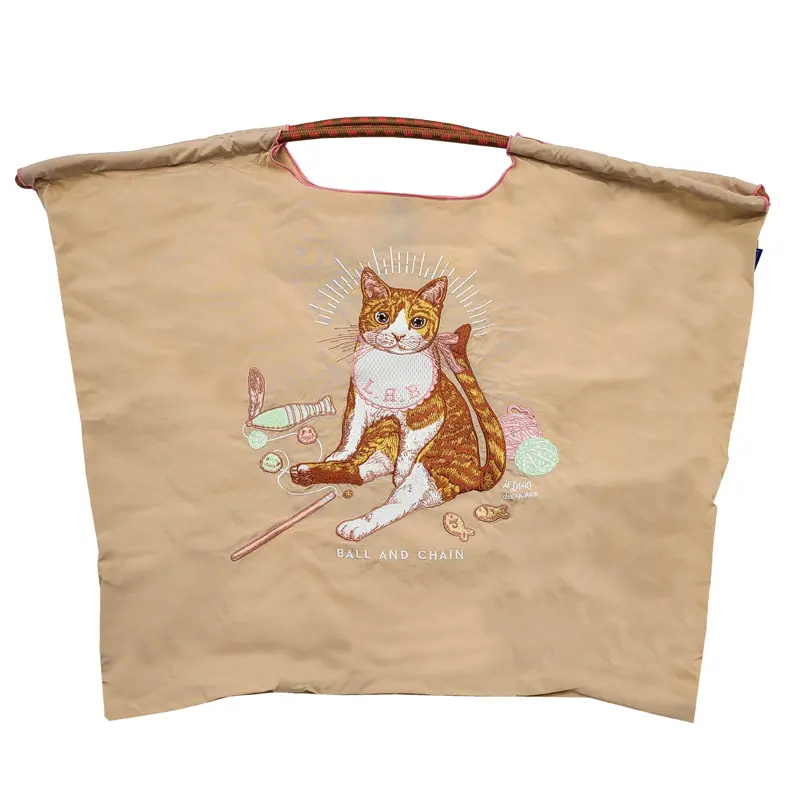 BALL＆CHAIN ボールアンドチェーン BABY CAT (B.キャット) エコバッグ (M) (L) ベージュ L