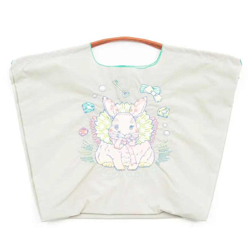 BALL＆CHAIN ボールアンドチェーン D.M.RABBIT (D.M.ラビット) エコバッグ (M) (L) ライトグレー L