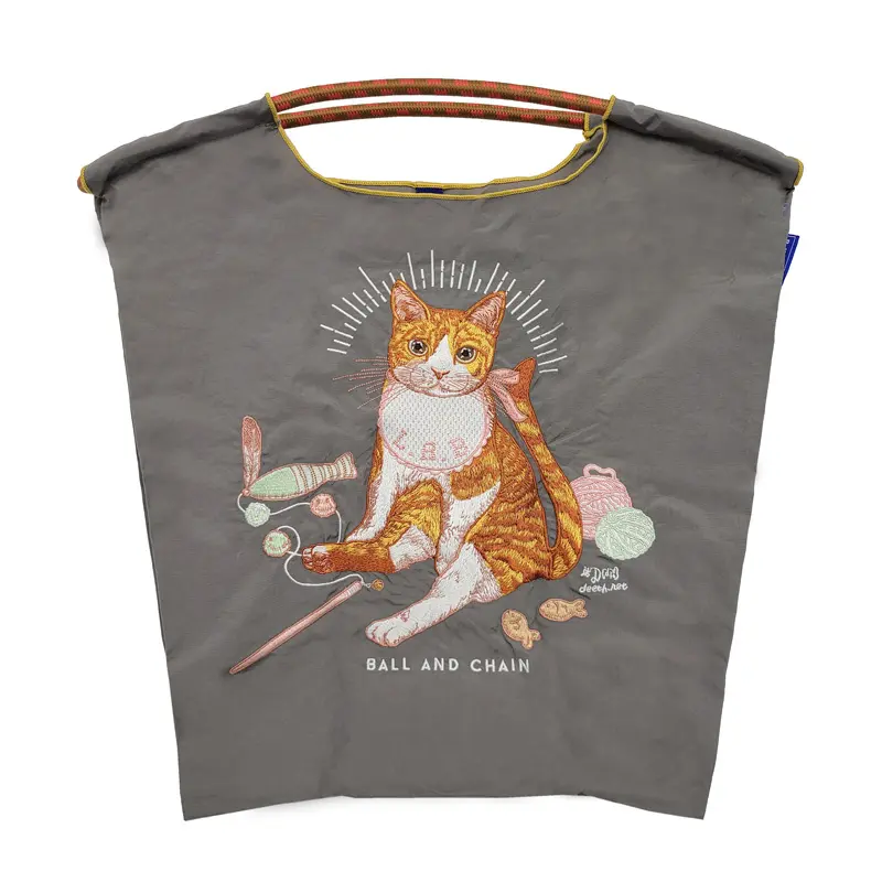 BALL＆CHAIN ボールアンドチェーン BABY CAT (B.キャット) エコバッグ (M) (L) グレー M