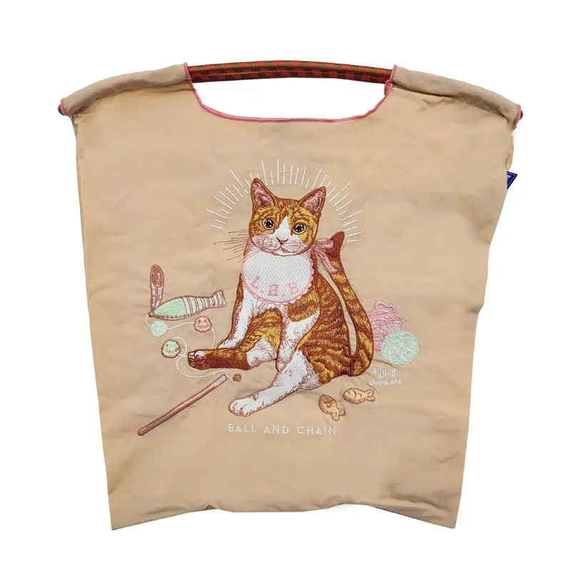 BALL＆CHAIN ボールアンドチェーン BABY CAT (B.キャット) エコバッグ (M) (L) ベージュ M