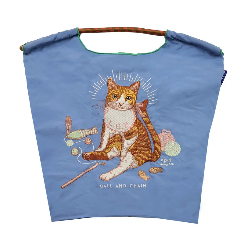 BALL＆CHAIN ボールアンドチェーン BABY CAT (B.キャット) エコバッグ (M) (L) ブルー M