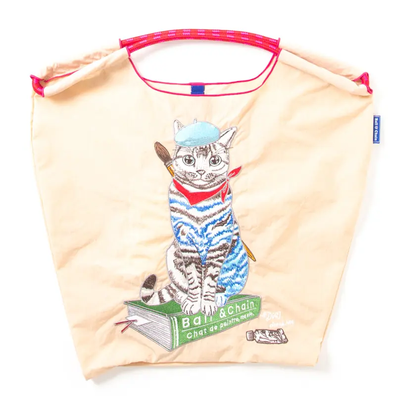 BALL＆CHAIN ボールアンドチェーン P.CAT(P.キャット) エコバッグ (M) (L) ベージュ M