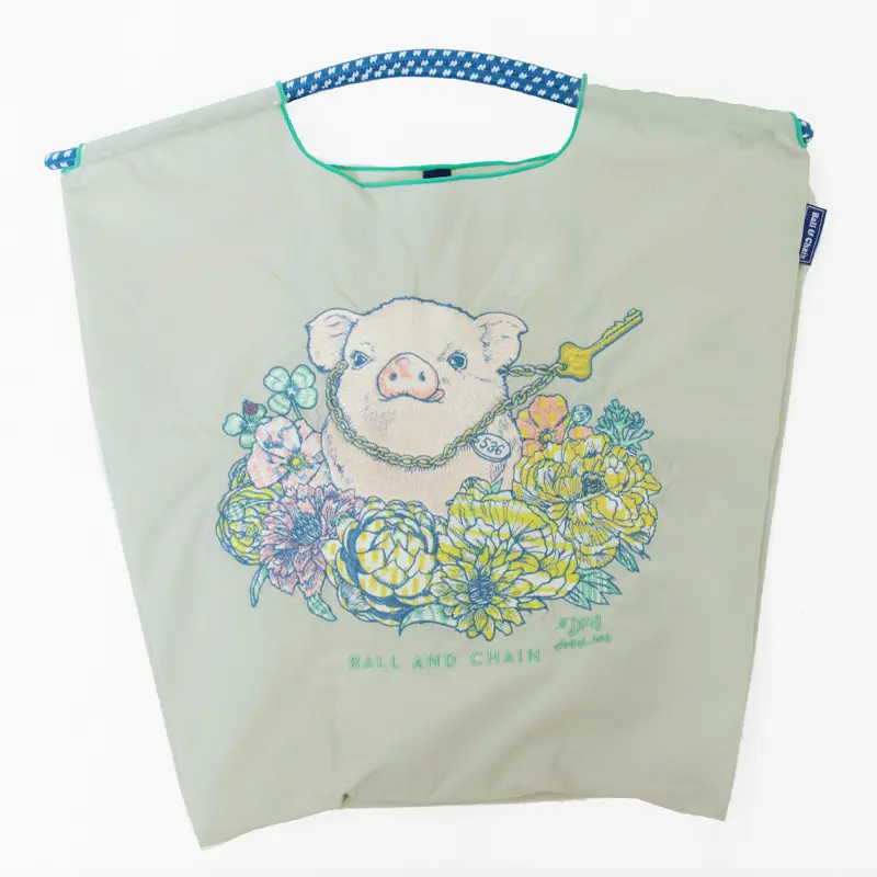 BALL＆CHAIN ボールアンドチェーン D[di:] PIG(ピッグ) エコバッグ (M) (L) ペールグレー M