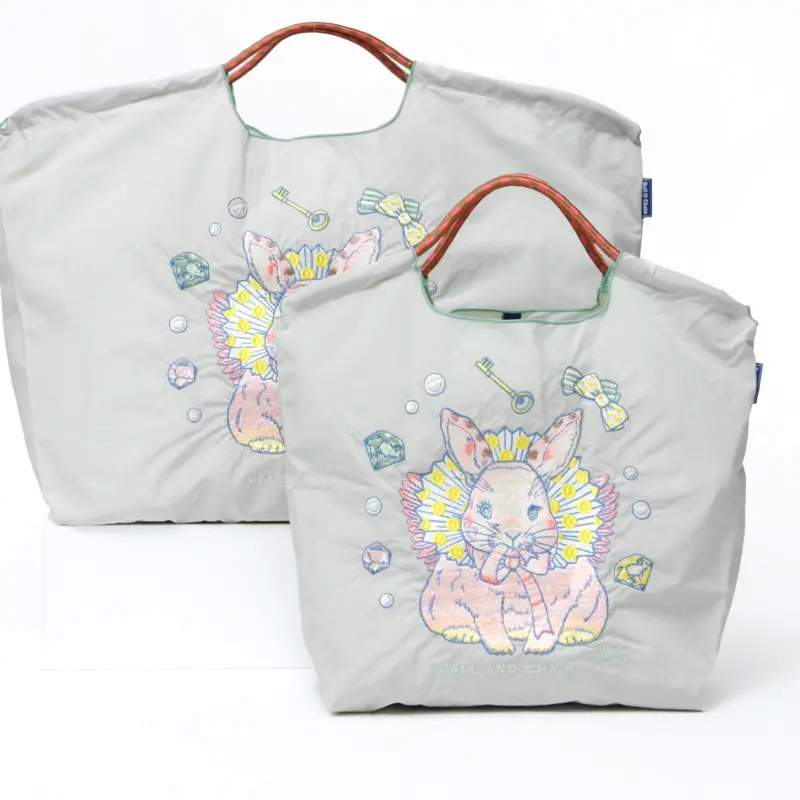 BALL＆CHAIN ボールアンドチェーン D.M.RABBIT (D.M.ラビット) エコバッグ (M) (L) ライトグレー