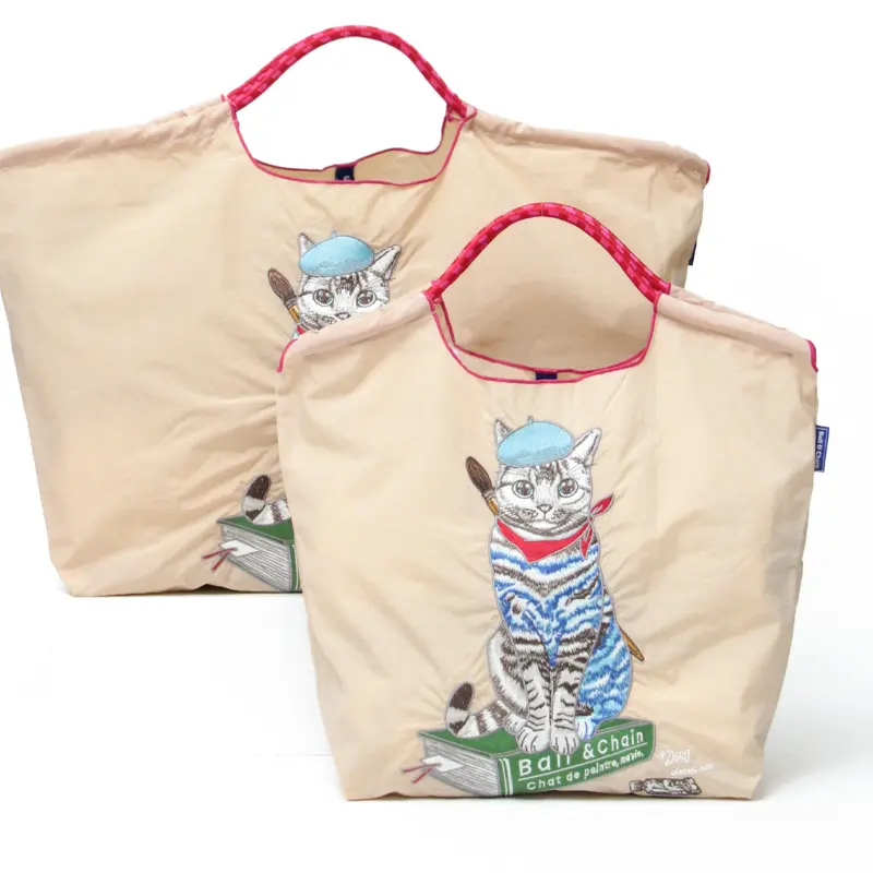 BALL＆CHAIN ボールアンドチェーン D[di:] P.CAT(P.キャット) エコバッグ (M) (L) ベージュ