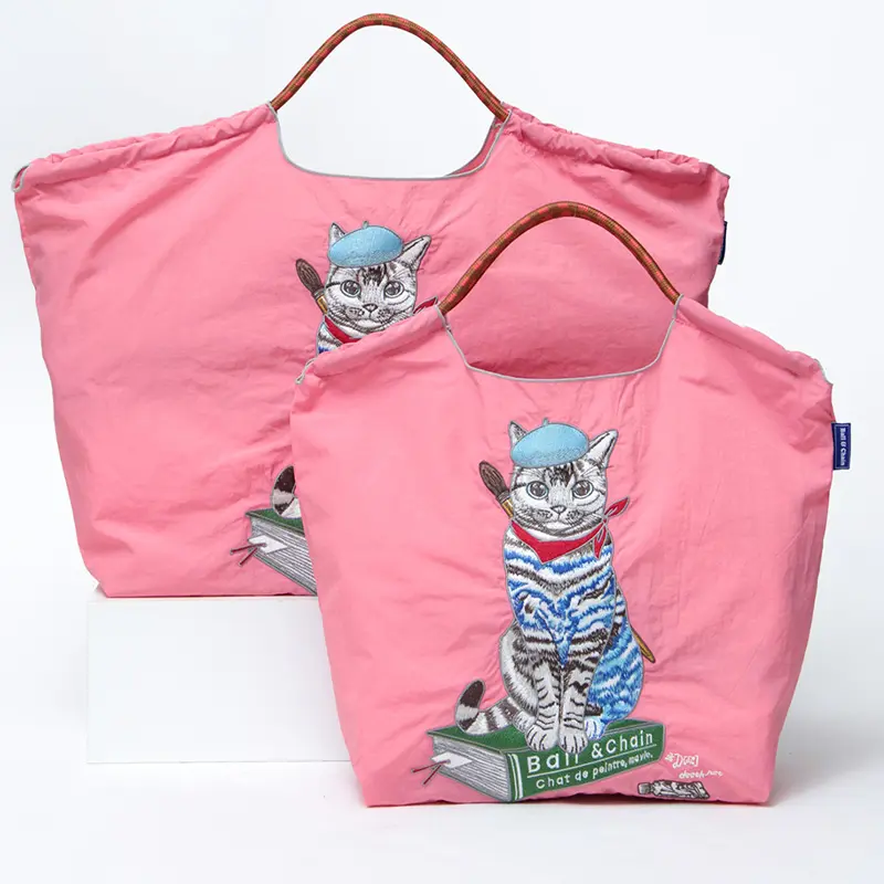 BALL＆CHAIN ボールアンドチェーン P.CAT(P.キャット) エコバッグ (M) (L) ピンク