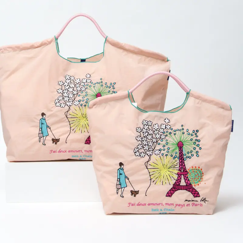 BALL＆CHAIN ボールアンドチェーン Eiffel Tower (エッフェル塔) エコバッグ (M) (L) ピンクベージュ